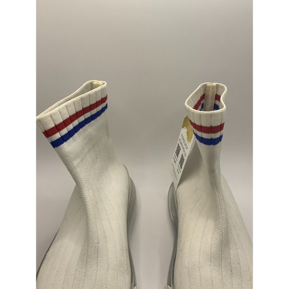 SHOES 53045 Sock Air White High Top Sneakers, Unisex Size 37 (EU) 5M/7W (US) - Picture 4 of 10